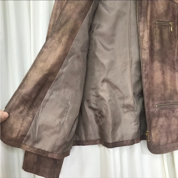 Chico's size 1 Gold Brown Moto Jacket M 8 - Picture 6 of 6